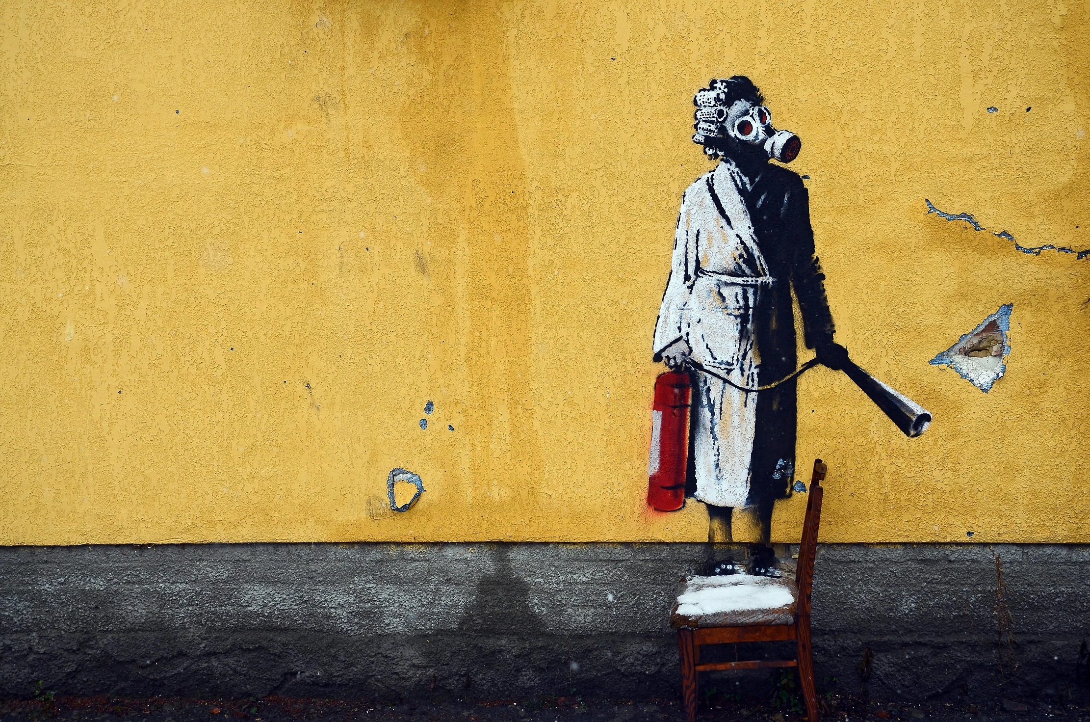 Ajax Systems zabezpieczy graffiti artysty ulicznego Banksy'ego w rejonie Kijowa
