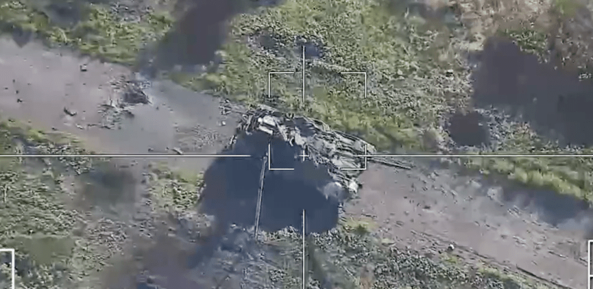 Russians try to destroy their own abandoned T-90M tank worth up to $4.5m with Lancet kamikaze drones