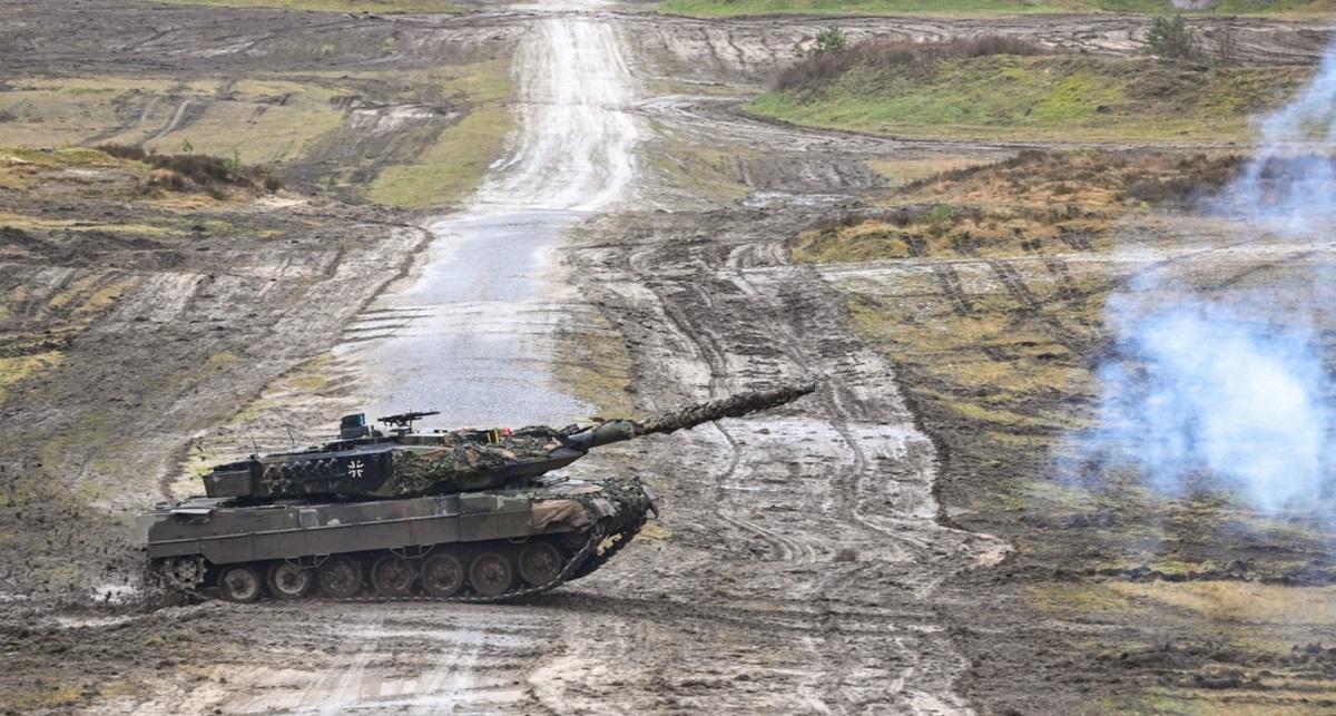 Leopard 2A6 in Oekraïne wint strijd van twee Russische T-80BV tanks