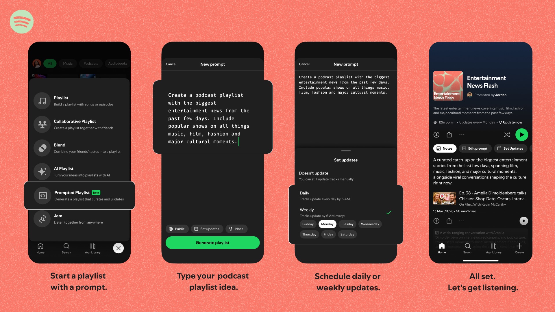 Interface de création de playlist Spotify par IA