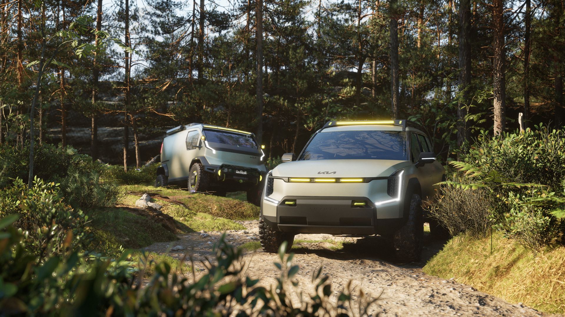 Kia introduces ADVNTR and WKNDR electric vehicles for off-road travel and camping