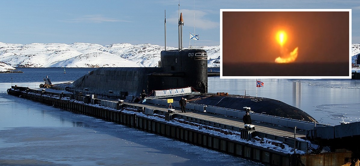 Das russische Atom-U-Boot K-114 Tula hat eine ballistische Rakete der dritten Generation SS-N-23 Skiff mit einer maximalen Reichweite von mehr als 11.000 Kilometern gestartet