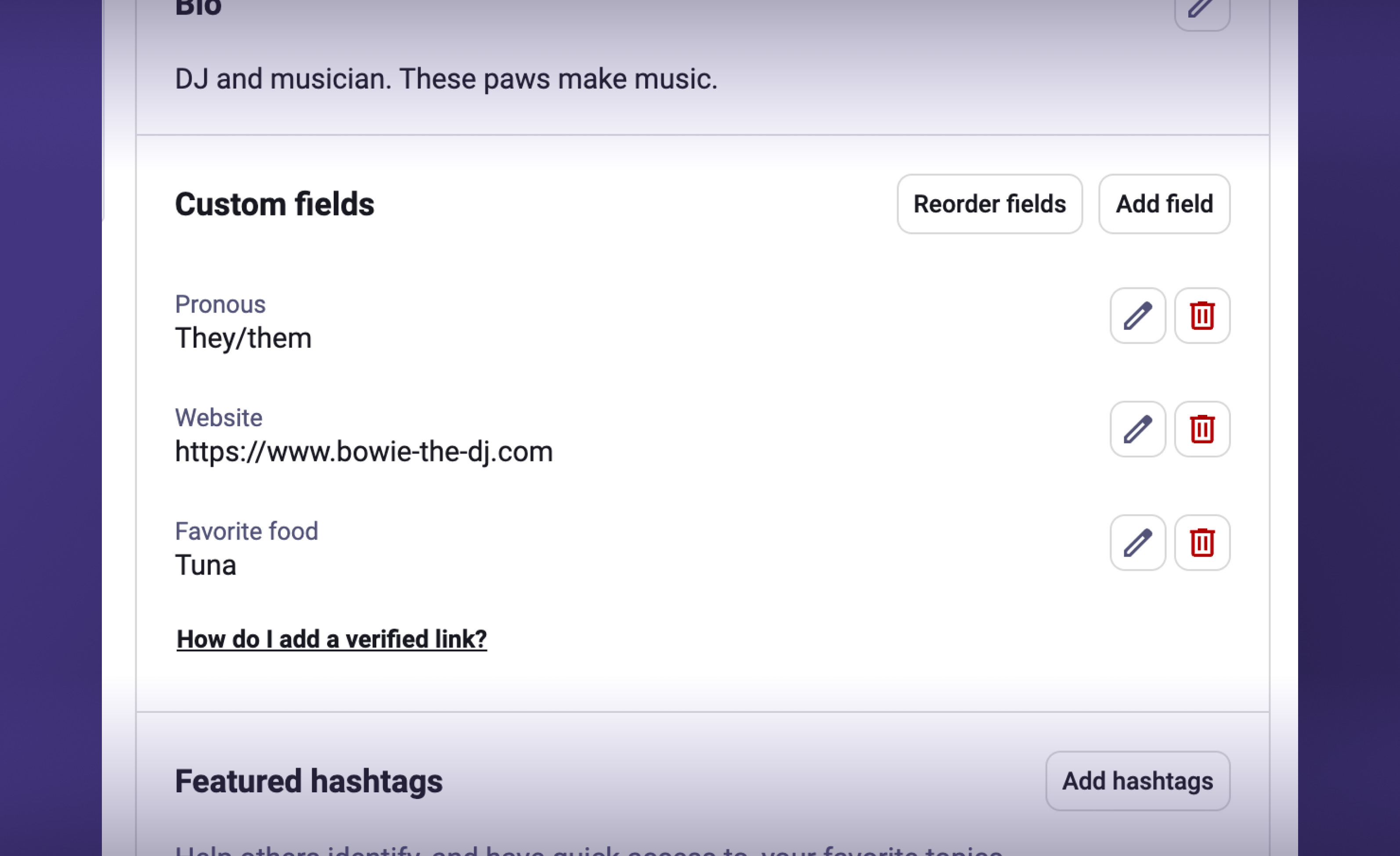 Édition des champs personnalisés sur mobile