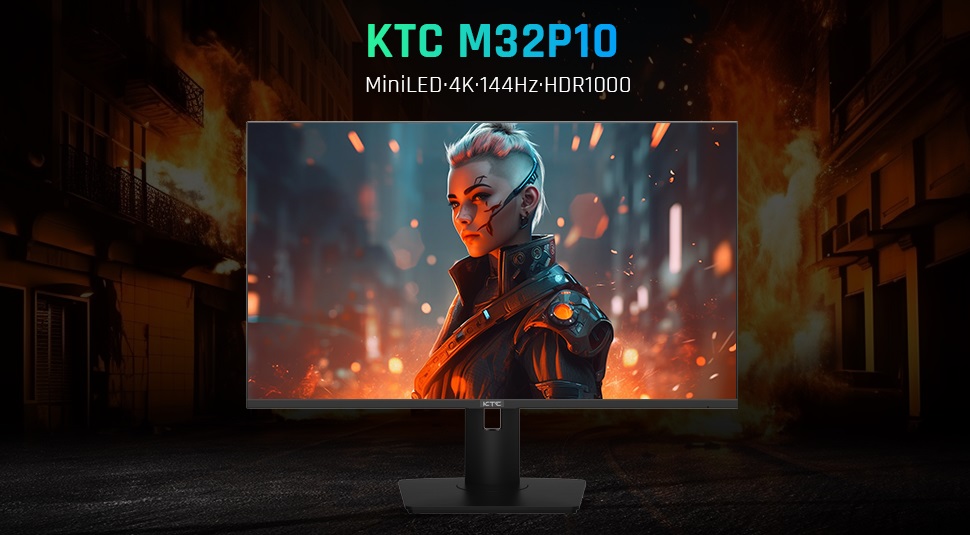KTC M32P10 - 4K-skjerm med Fat IPS-skjerm, Mini LED-bakgrunnsbelysning og 144 Hz bildefrekvens til 1 300 USD