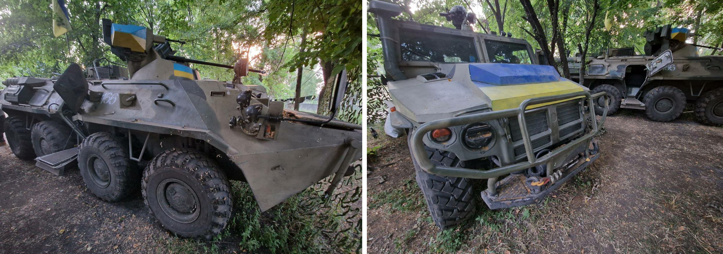 Gli ucraini hanno sequestrato l'auto blindata Tigr-M e il BTR-82A