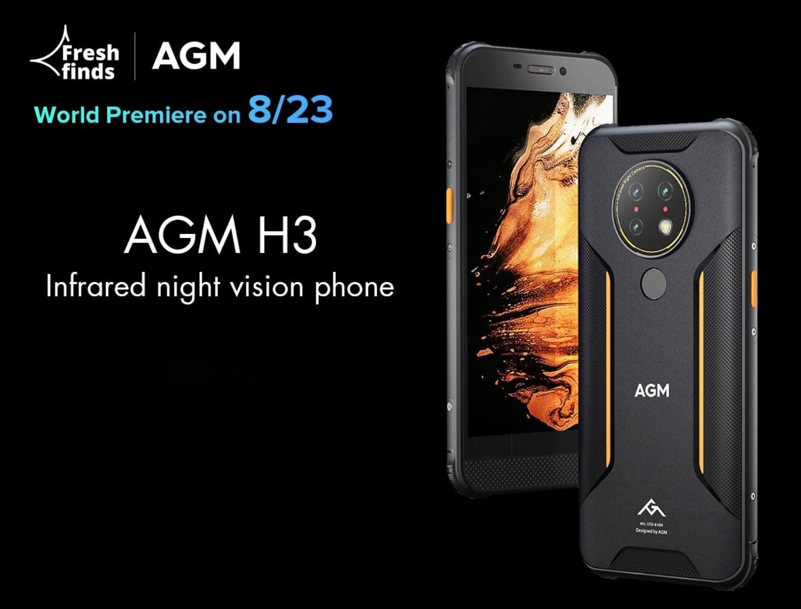 Protected smartphone AGM H3 with Android 11, NFC and 5400 mAh battery for $150