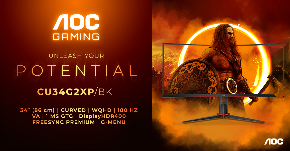 AOC Gaming CU34G2XP/BK - un moniteur de jeu WQHD de 339 € avec un taux de rafraîchissement de 180 Hz