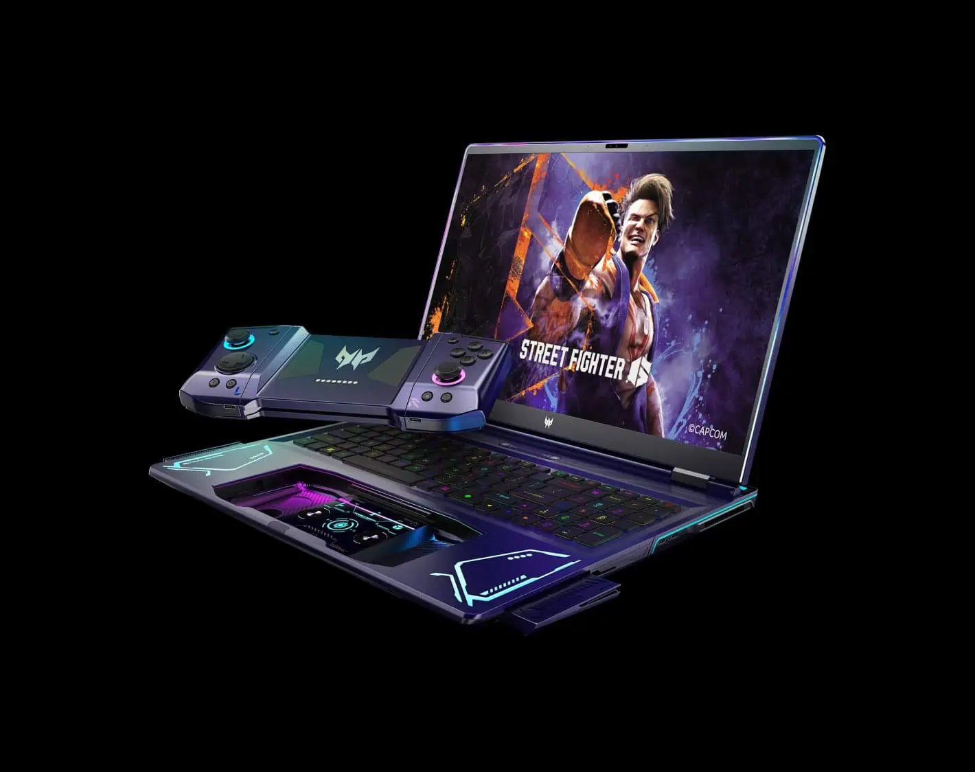 Acer at IFA 2024 unveiled the Project DualPlay gaming laptop, which has a gaming controller built into the chassis