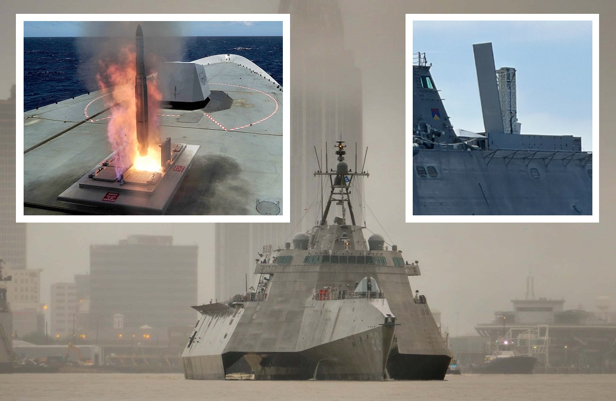 De Amerikaanse marine heeft het kustgevechtsschip USS Savannah uitgerust met een Mk 70 lanceerinrichting voor Tomahawk en Standard Missile 6 Block IB raketten.