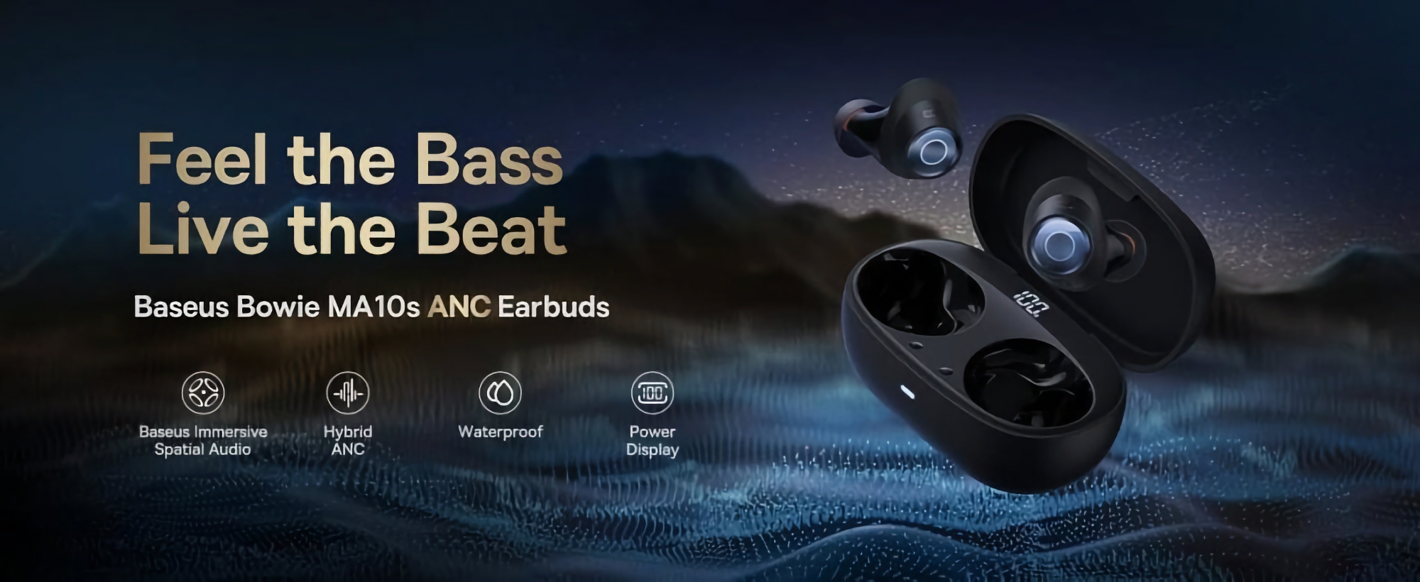 Baseus Bowie MA10s: Auriculares TWS con ANC, carga inalámbrica y Spatial Audio por 39 $ (10 $ de descuento)