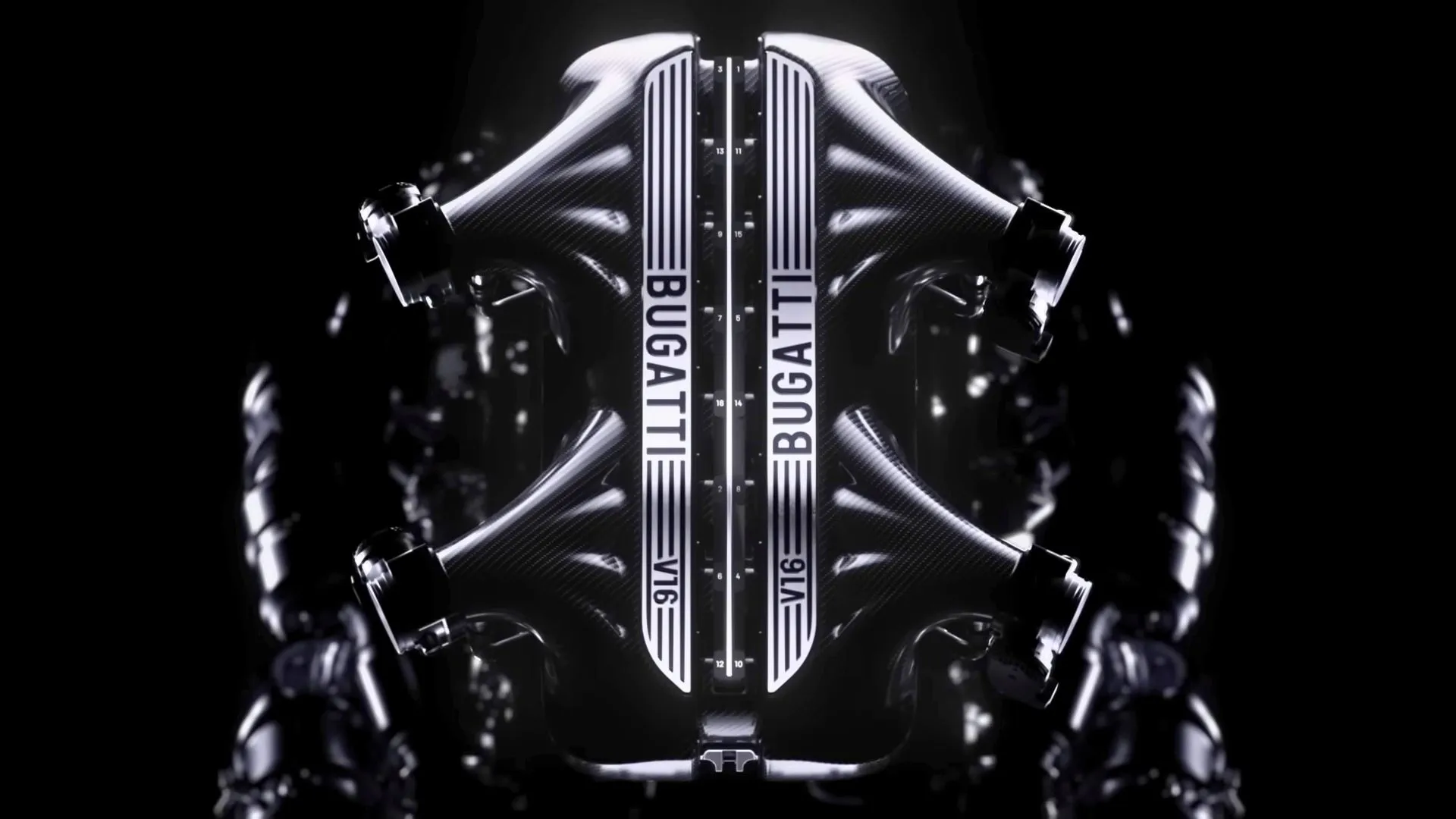 Bugatti heeft een nieuwe V16 hybride motor aangekondigd waarmee de auto snelheden tot 445 km/u kan halen.