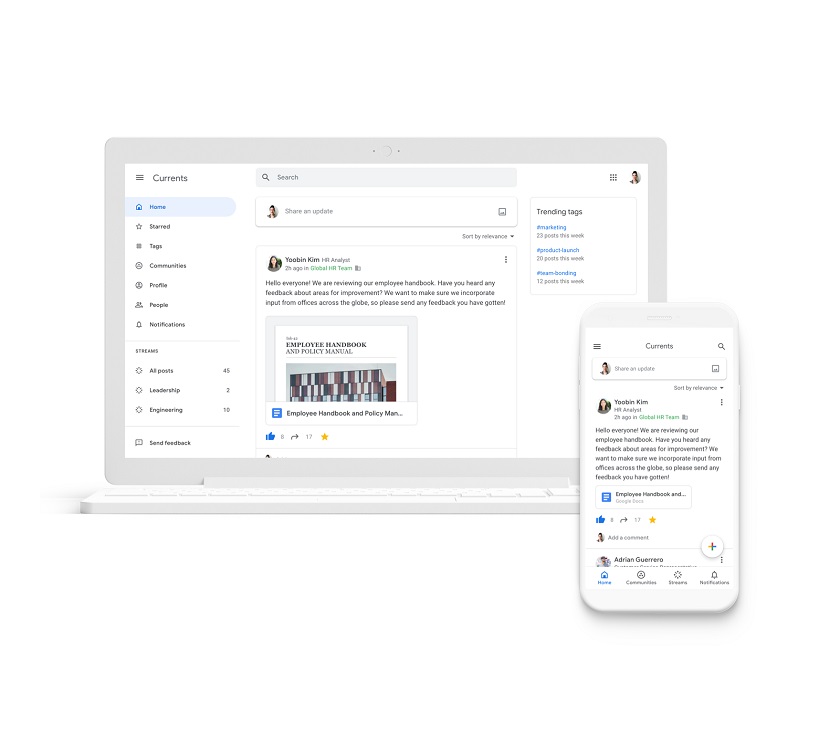 Google+ в профиль: Google представила сервис Currents