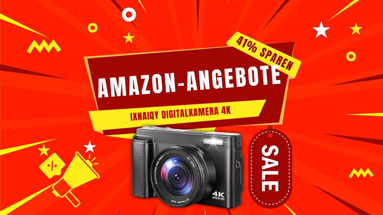 IXNAIQY Digitalkamera 4K: Jetzt 62€ günstiger - Hochauflösende Aufnahmen zum Sparpreis