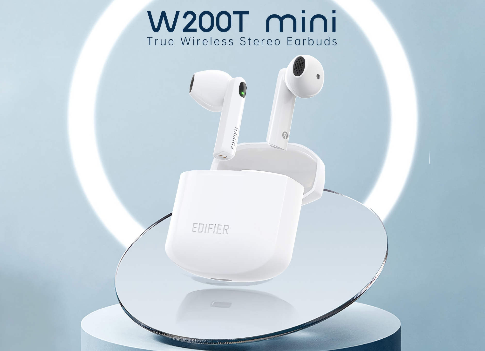 EDIFIER W200T mini: TWS-навушники із захистом IP54, підтримкою aptX та автономністю до 22 годин за $26