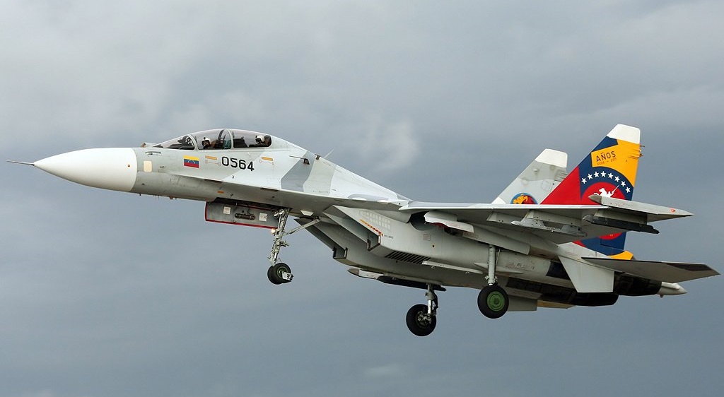 A $40m Russian-made Su-30MK2B fighter jet crashed in Venezuela after colliding with a flock of birds