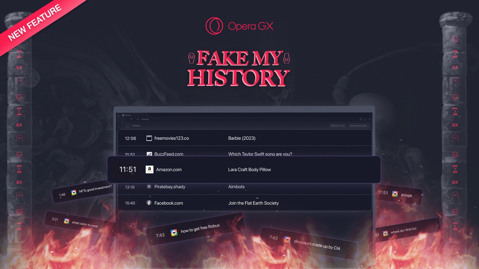 Opera GX offers to get rid of "dirty past" and clean up history in case of user's death