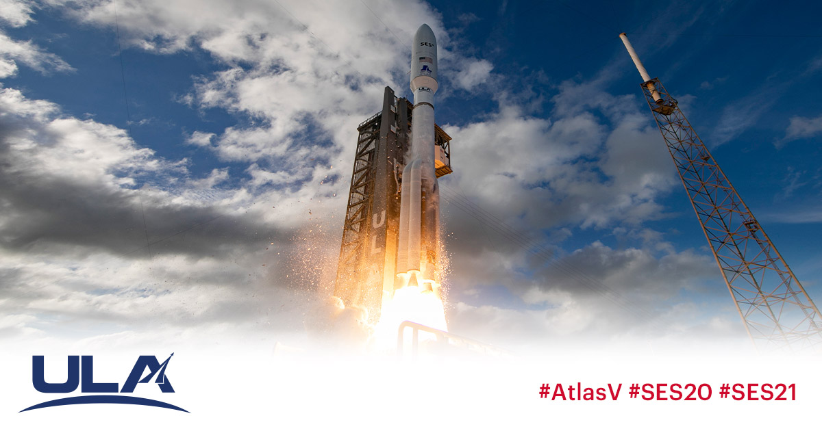 Il razzo Atlas V lancia con successo i satelliti per le comunicazioni SES-20 e SES-21