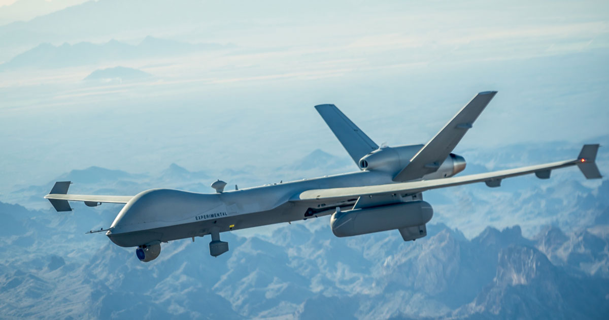 General Atomics testet erstmals MQ-9A Reaper-Drohne mit NATO-Pod-Nutzlastbehälter