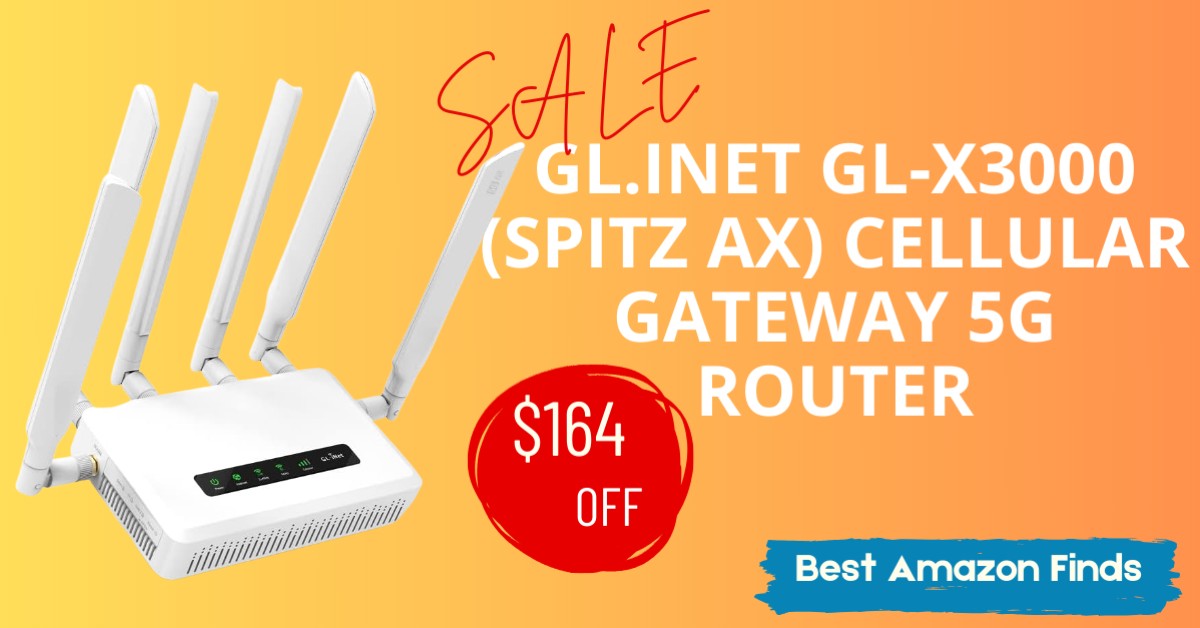 GL.iNet GL-X3000 (Spitz AX) Cellular Gateway 5G Router -  Limited time deal $164 Off!