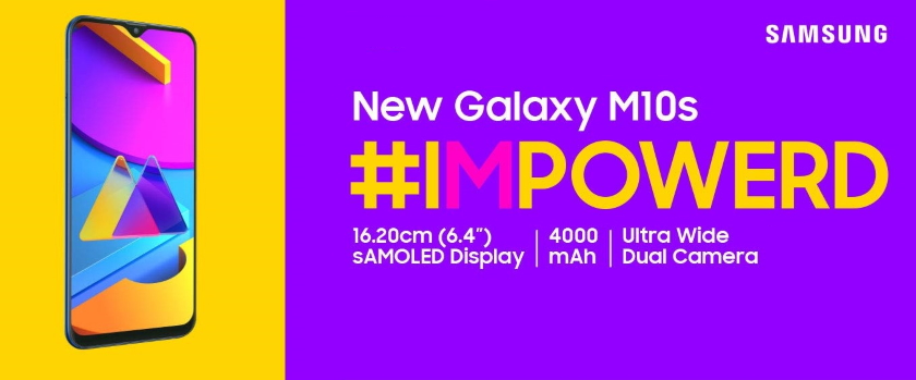 Samsung Galaxy M10s: улучшенная версия Galaxy M10 с батареей на 4000 мАч, двойной камерой, AMOLED-экраном и ценником в $130