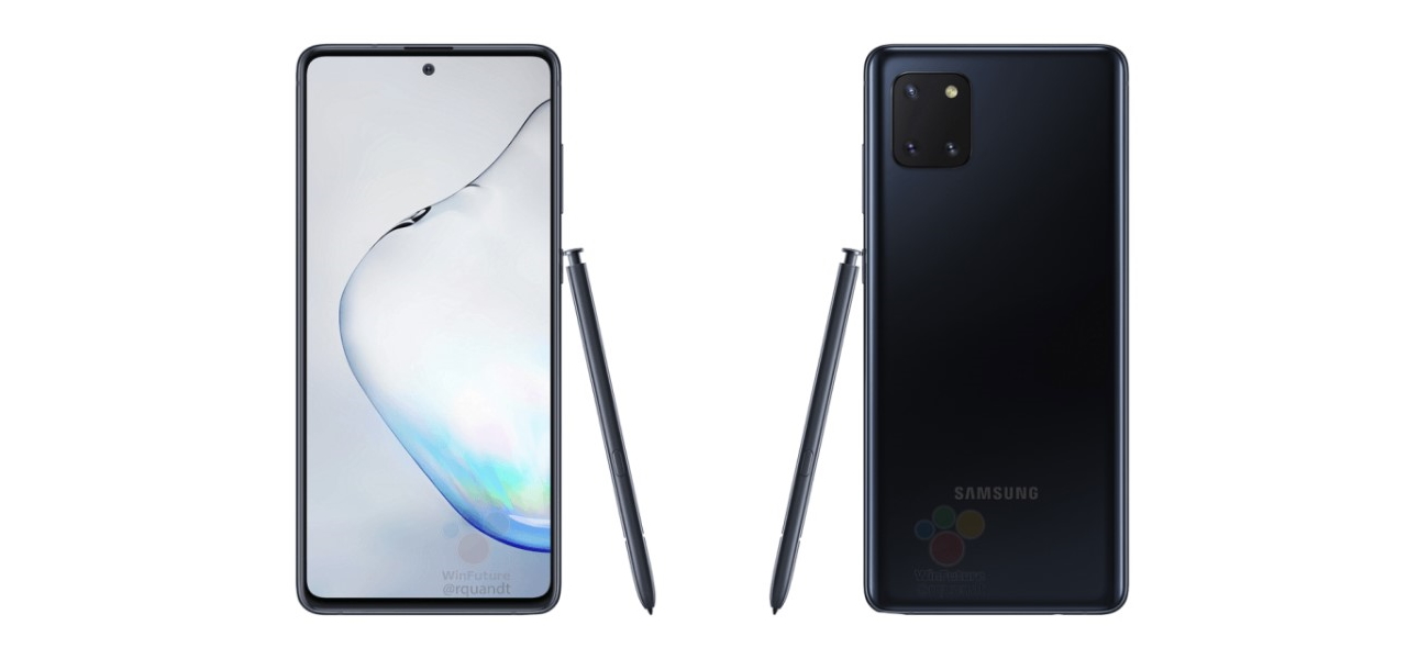 Samsung Galaxy Note 10 Lite на офіційних рендерах: «дірявий екран», потрійна камера, роз'єм для навушників та стилус S Pen