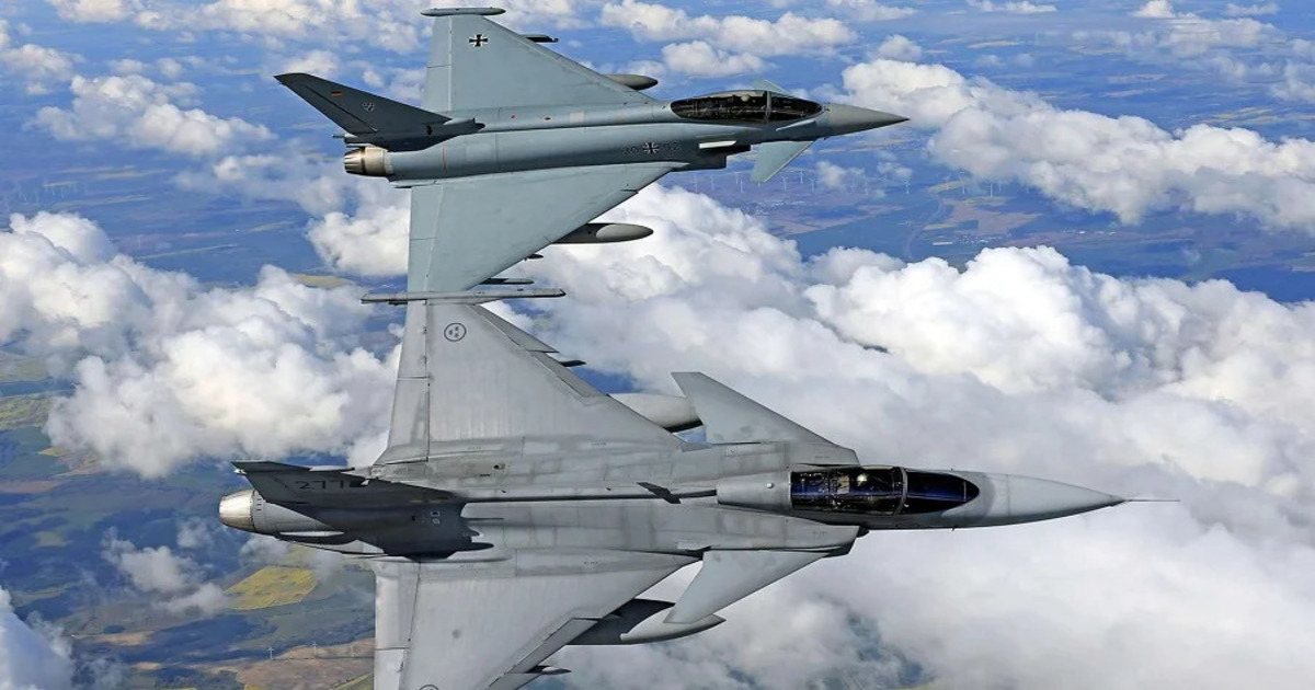 Aviones de combate Eurofighter alemanes y Gripen suecos realizan ejercicios conjuntos para la OTAN