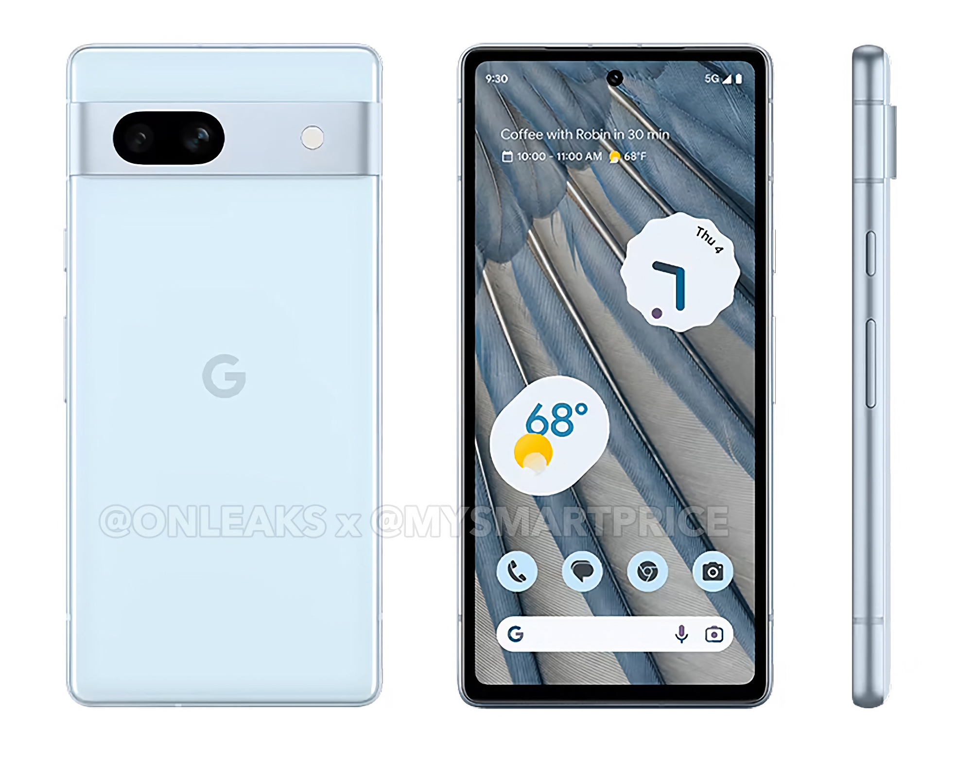 Three colours, dual camera and display with hole: insider reveals quality images of Google Pixel 7a