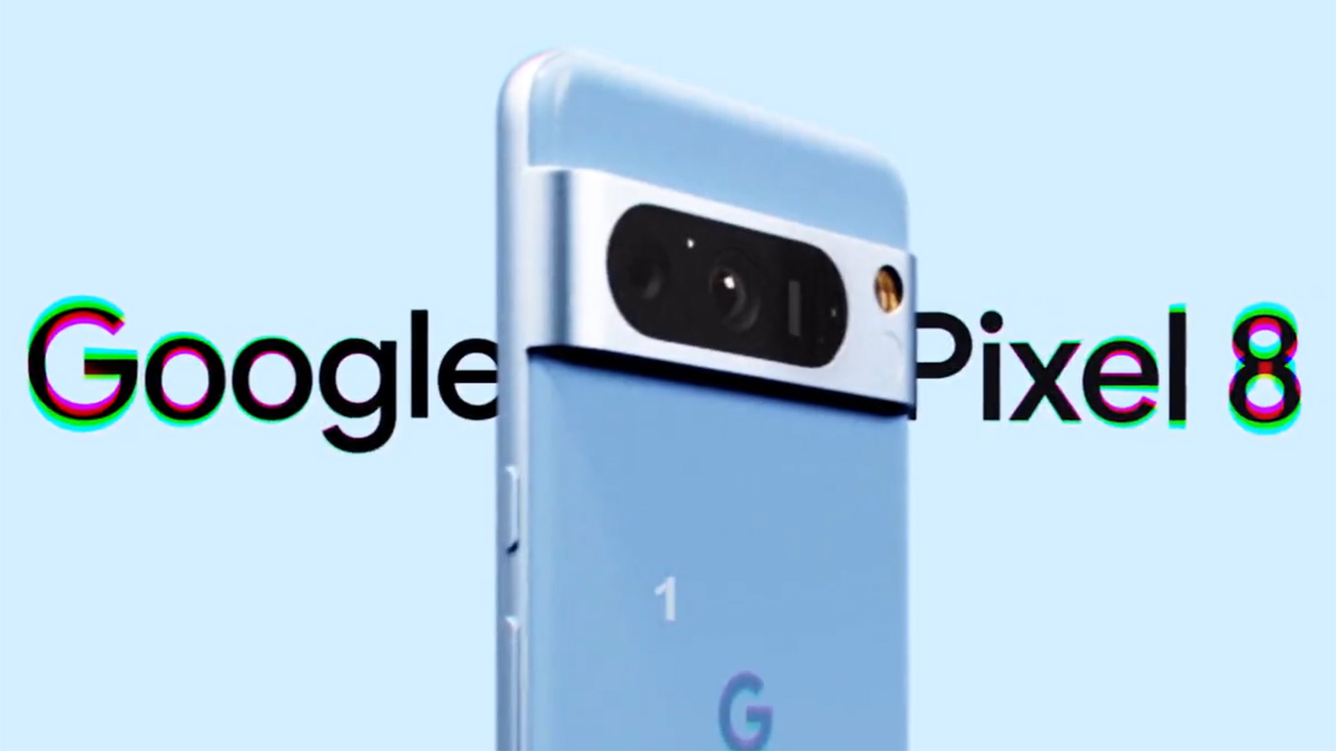 La vidéo promotionnelle du Google Pixel 8 montre le design du smartphone, la couleur bleue et la fonction Audio Magic Eraser.