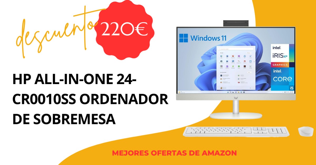 Ordenador de sobremesa HP All-in-One 24-cr0010ss - No te lo pierdas- descuento de 220€.