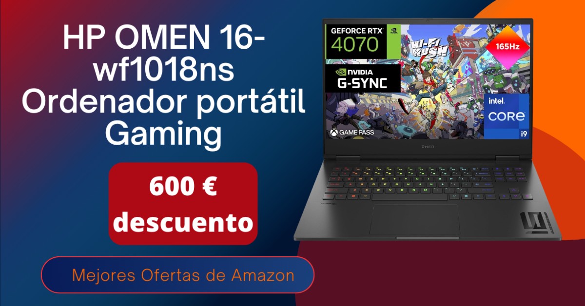 Portátil para juegos HP OMEN 16-wf1018ns con un descuento de 600 €¡No te lo pierdas!