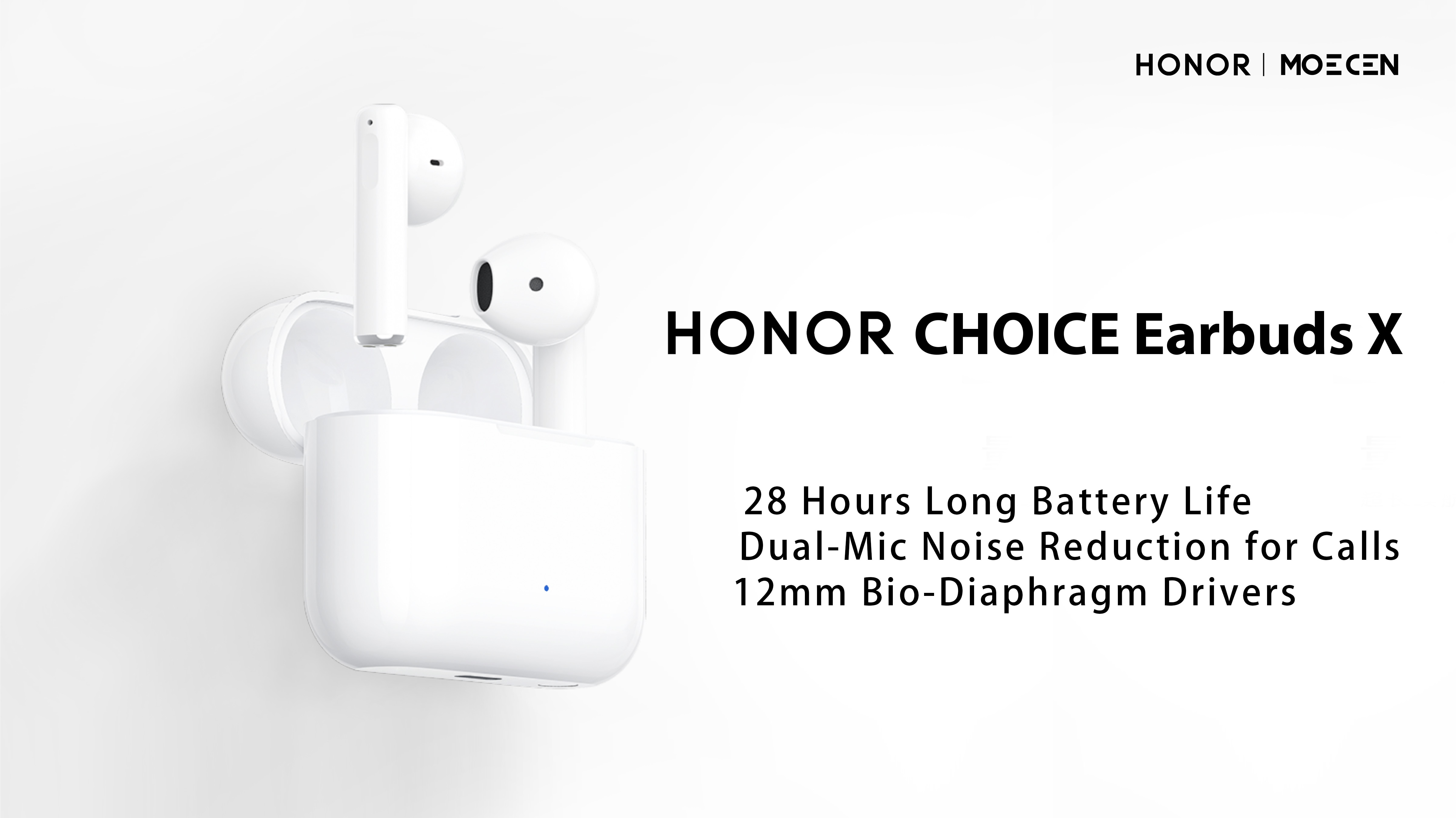 Honor Choise Earbuds X: TWS-Ohrhörer mit Bluetooth 5.2, IPX4-Schutz und Autonomie bis zu 28 Stunden für 33 US-Dollar