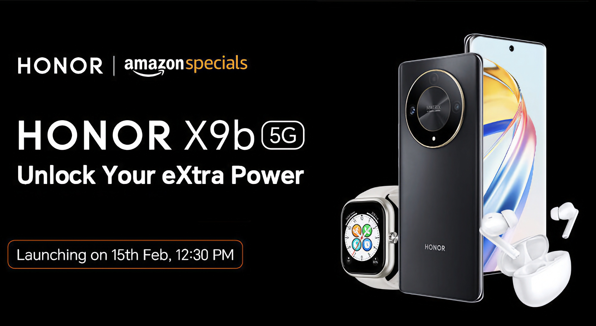 C'est officiel : Honor X9b, Honor Choice Earbuds X5 et Honor Choice Watch seront lancés le 15 février.