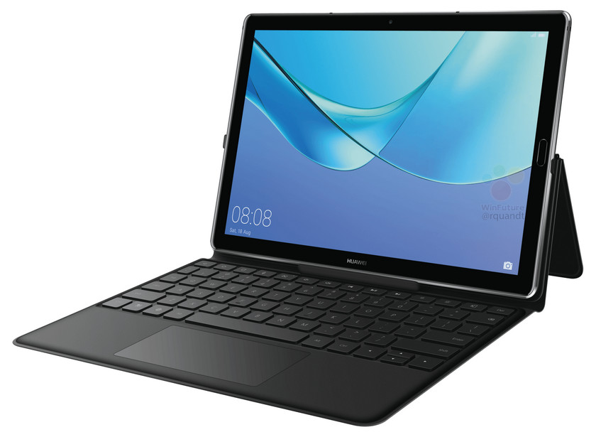 Пресс-фото планшета Huawei MediaPad M5 10 Pro с чехлом-клавиатурой