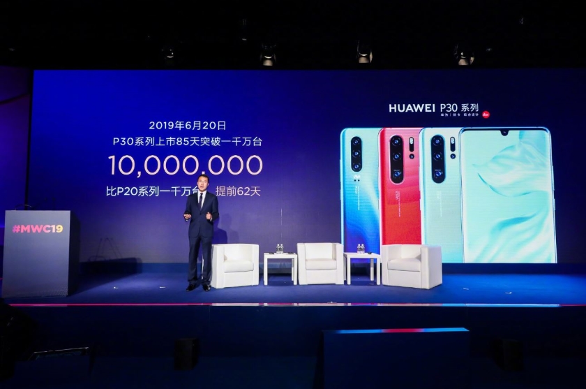Huawei відзвітував про постачання смартфонів серії P30: за 85 днів компанія відвантажила 10 млн пристроїв