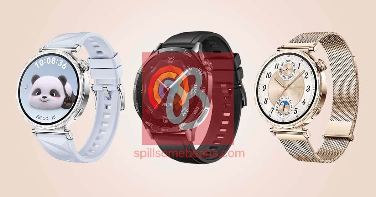 L'imminente smartwatch Huawei Watch GT 5 è apparso nei primi rendering ufficiali prima del suo annuncio