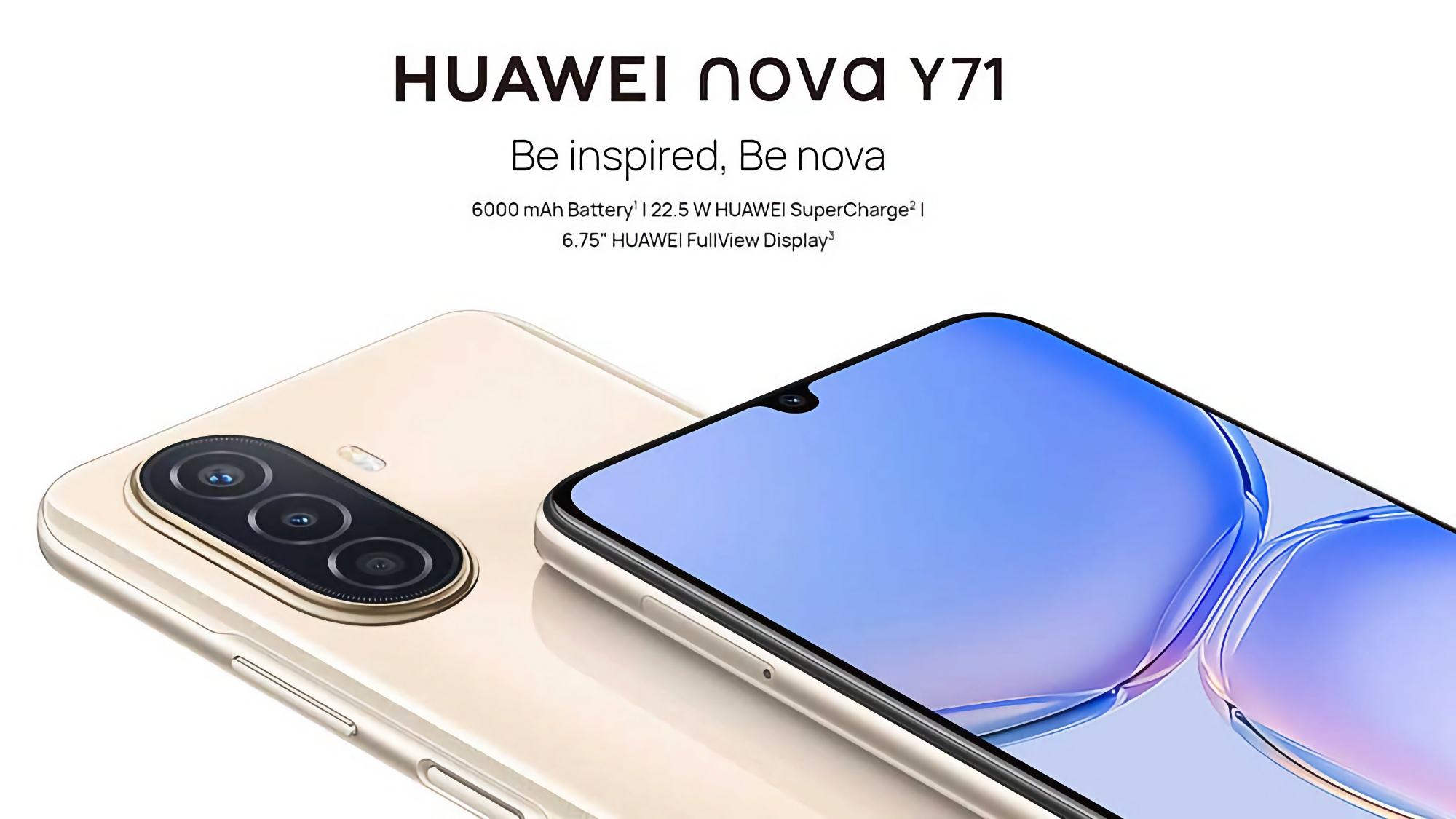 Huawei Nova Y71 : écran de 6,75 pouces, appareil photo de 48 MP et batterie de 6000 mAh