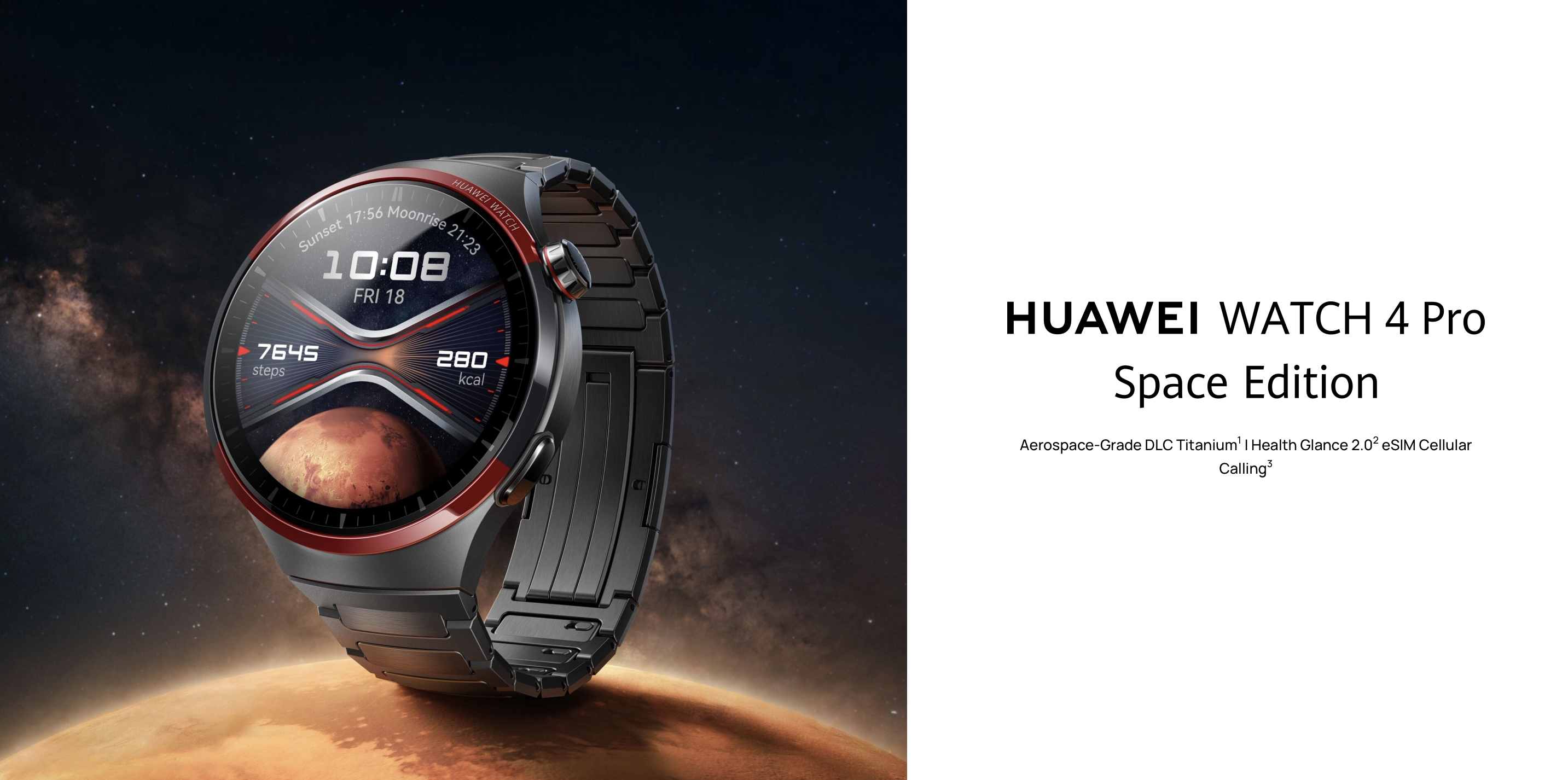 El Huawei Watch 4 Pro Space Edition con caja de titanio, cristal de zafiro y un precio de 649 euros ha hecho su debut mundial