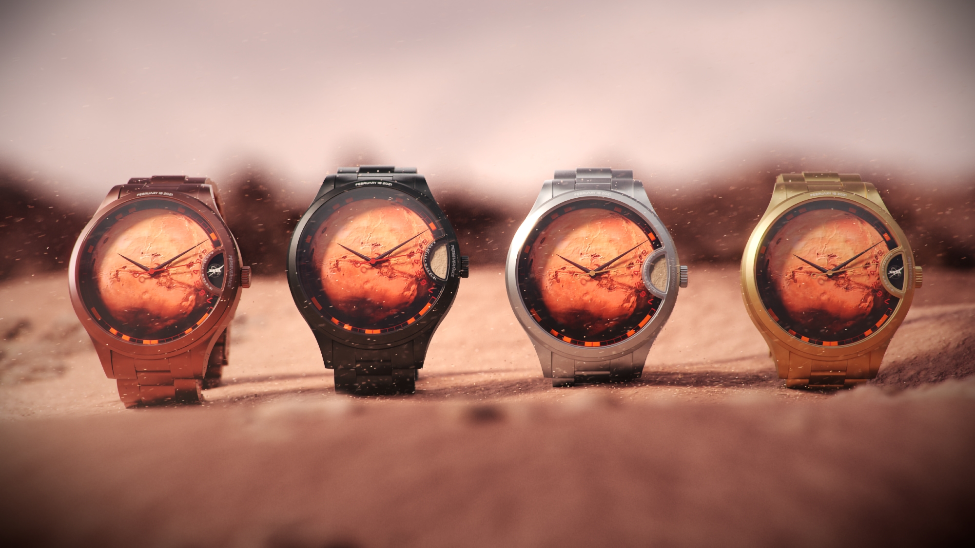 INTERSTELLAR RED 3.721: краудфандинговий годинник, розроблений спільно з NASA, він присвячений місії Perseverance і несе в собі пилинки з Марса