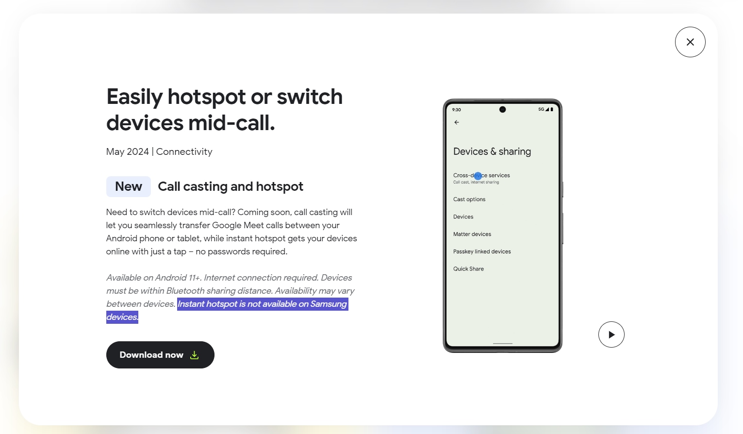 Смартфони Samsung не отримають нову функцію Instant Hotspot від Google