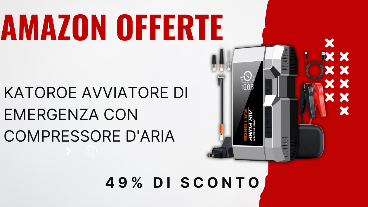 KATOROE Avviatore Emergenza Auto con Compressore – Risparmia 63€!