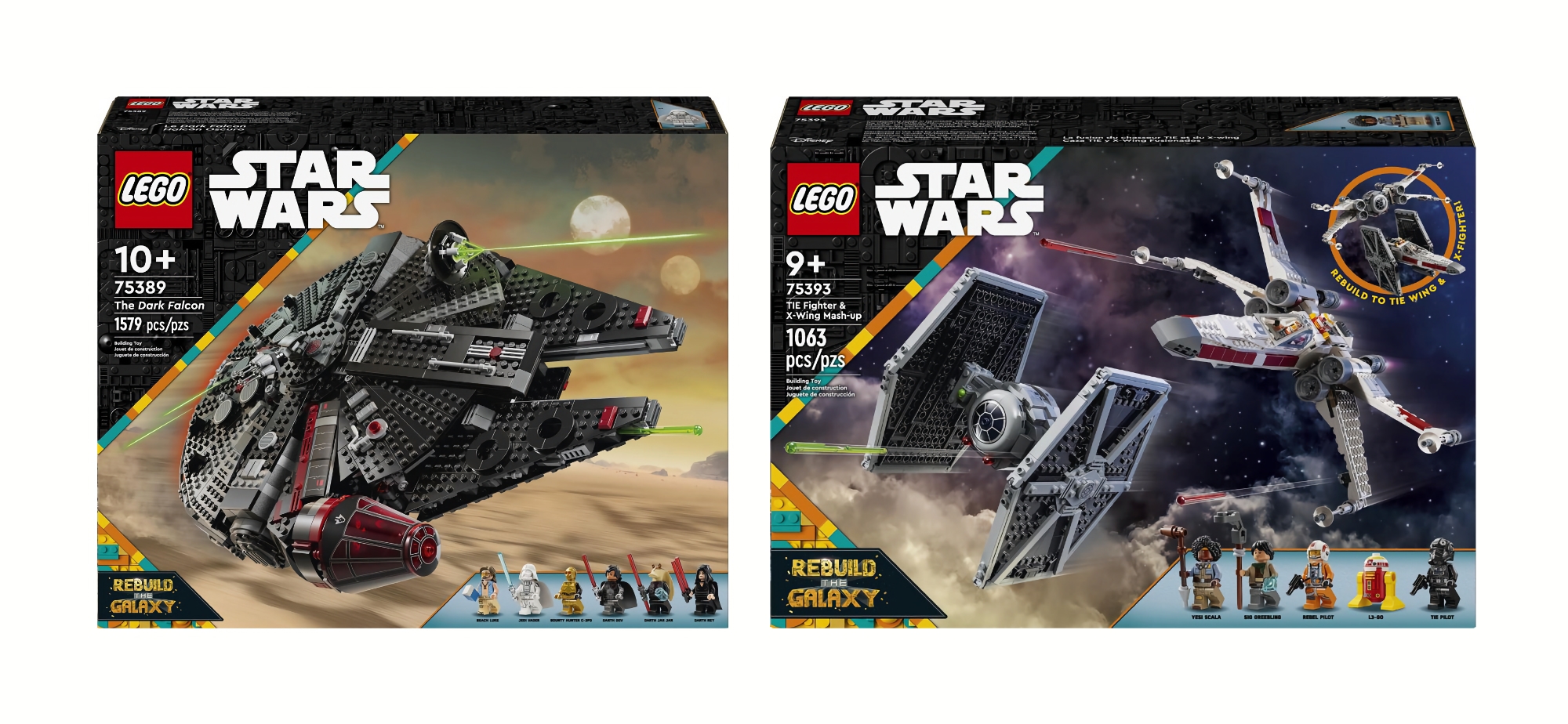 The Dark Falcon and TIE Fighter & X-Wing Mash-up: LEGO prepares to release two Star Wars: Rebuild the Galaxy sets