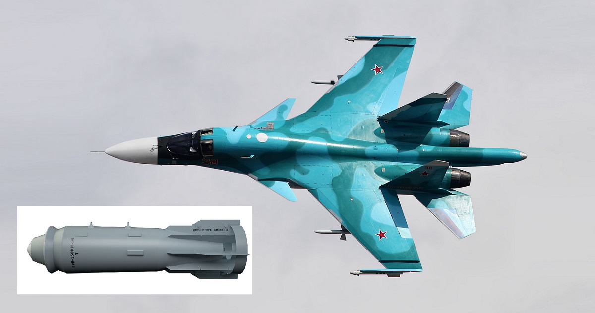 Russerne løy om den aller første utskytingen av det pseudohypersoniske missilet Kh-47M2 fra et Su-34 jagerfly - nå snakker propagandaen om bruk av en 1,5 tonns FAB-1500 M54-bombe.