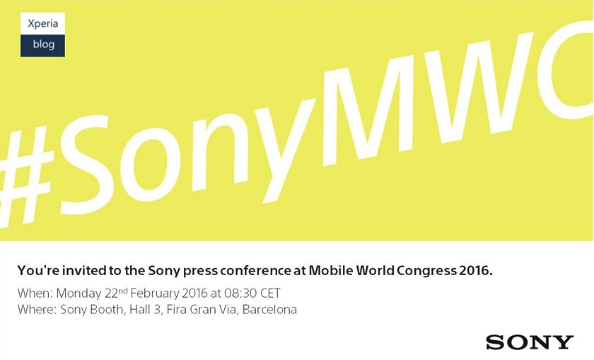 Sony приглашает на презентацию в рамках MWC 2016