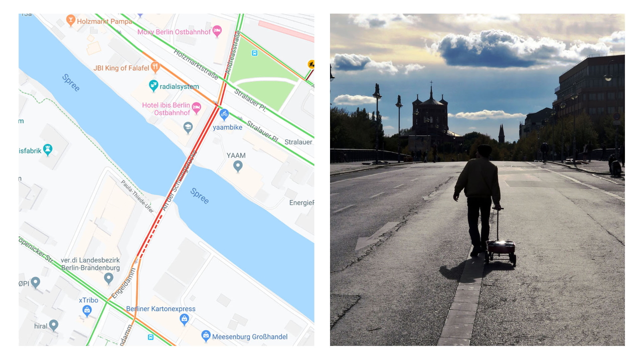 Німецький художник возив по Берліну візок з 99 смартфонами та створював затори у Google Maps