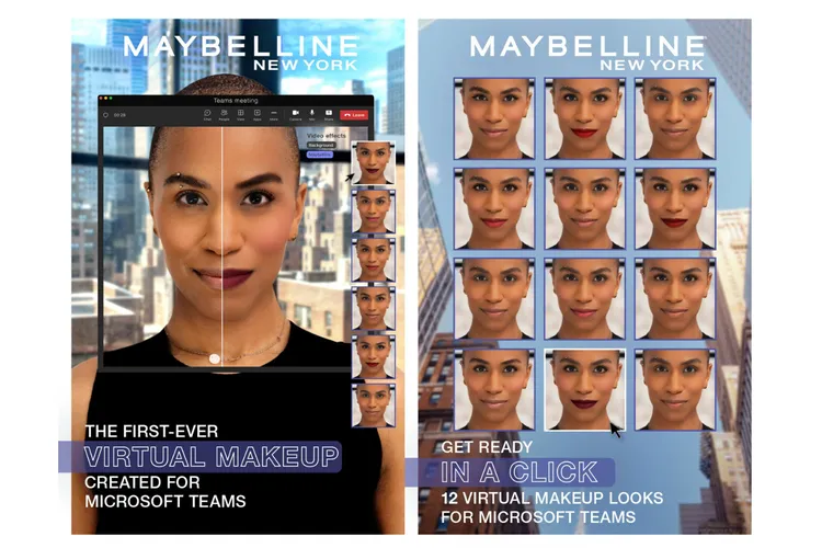 Microsoft ha aggiunto a Teams i filtri "make-up" di Maybelline con intelligenza artificiale