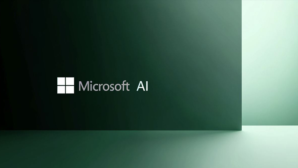 Microsoft AI against a green background.