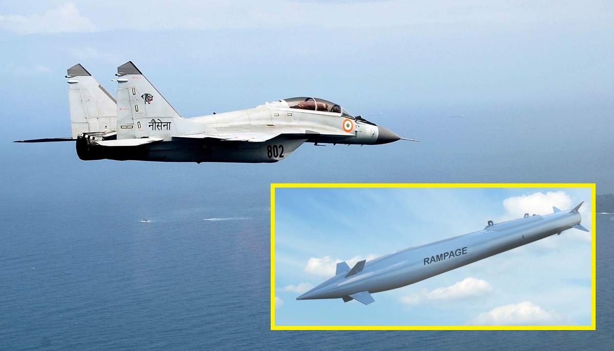 India har mottatt israelske Rampage aeroballistiske missiler med 150 kg stridshode og en rekkevidde på over 250 km til MiG-29K-kampfly.