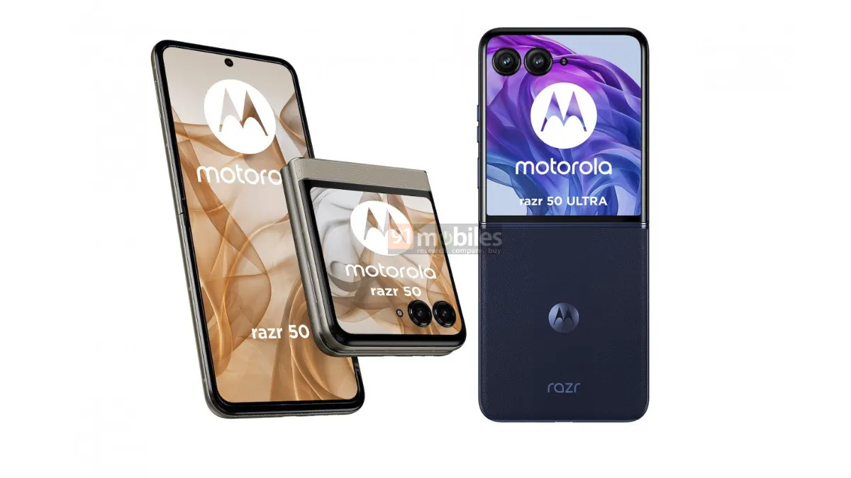 The design and specifications of the upcoming Motorola Razr 50 and Razr 50 Ultra foldable smartphones have been leaked online