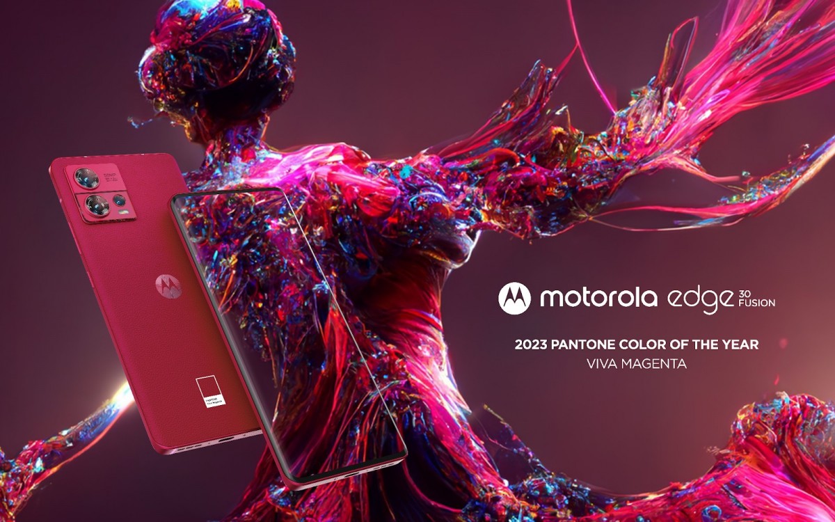 Motorola представила смартфон Edge 30 Fusion у відтінку Viva Magenta, який Pantone назвав кольором 2023 року