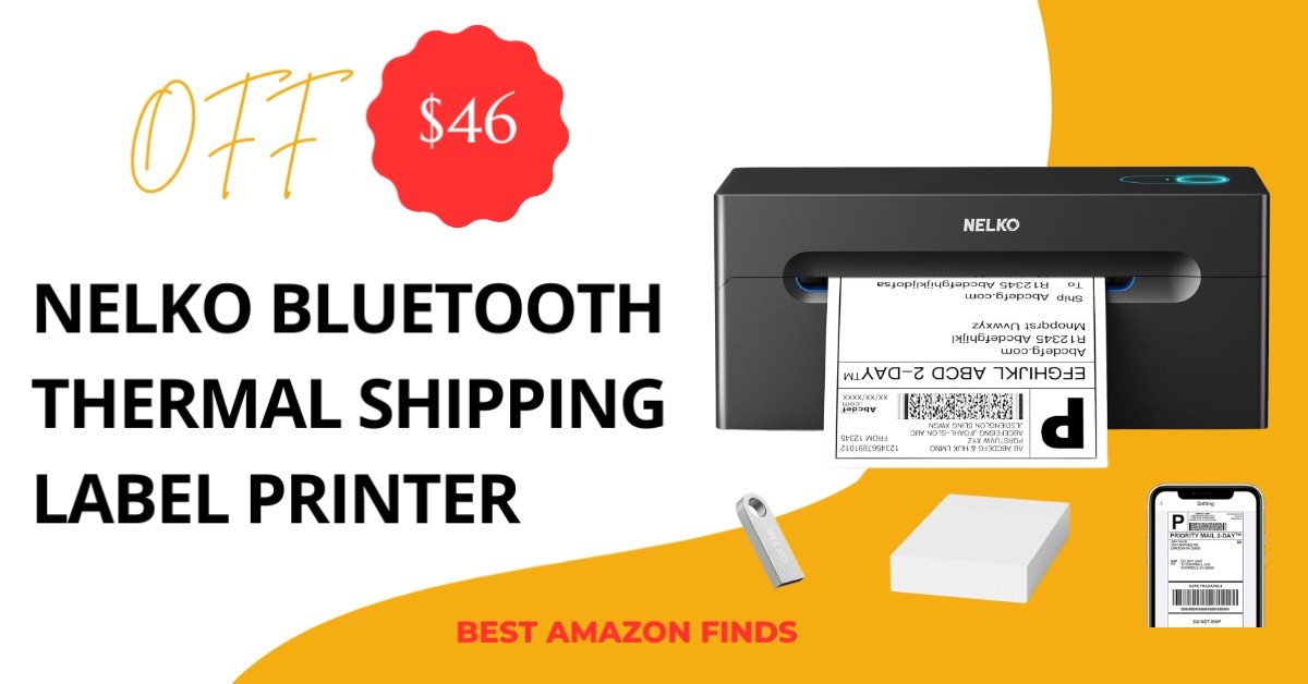 Nelko Bluetooth Thermal Shipping Label Printer - $46 OFF! Limited time deal!